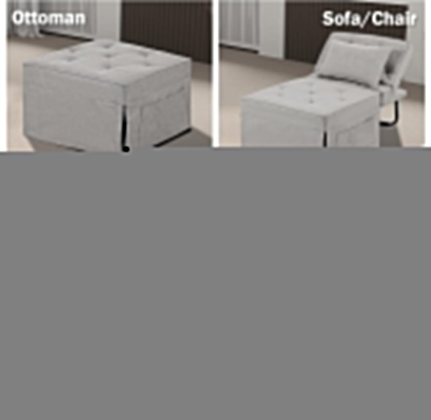 Convertible Sofa Bed, 4 in 1 Multi-Function Folding Ottoman Bed with Adjustable Backrest, Modern Pull Out Sleeper Chair for Living Room Apartment Office (Plus Beige, 36" Width-Large)